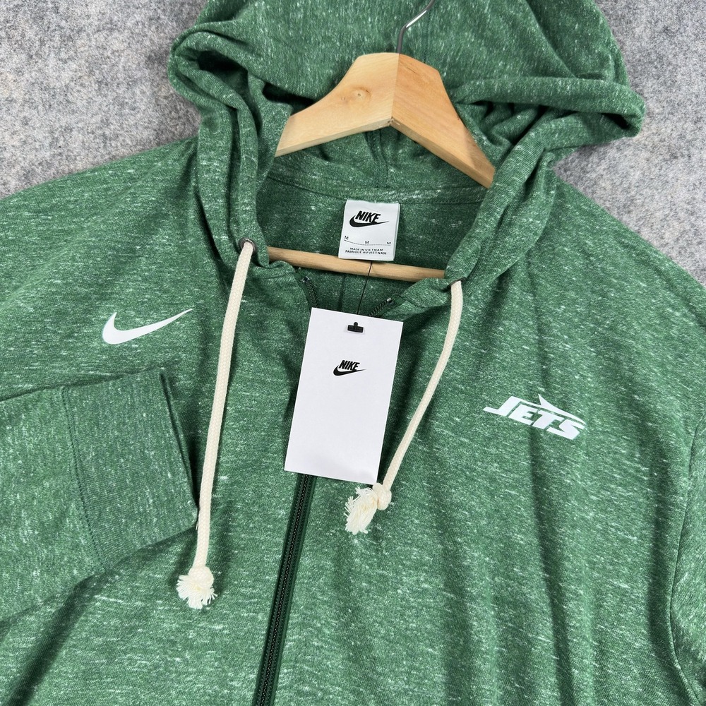New York Jets Sweatshirt Hoodie Womens Medium Green NFL Football Nike‎ Full Zip